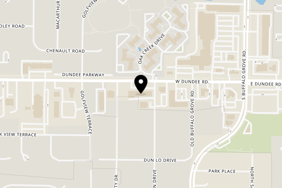 Map showing the location of Buffalo grove pizza & pasta on 217 W Dundee Rd in Buffalo Grove